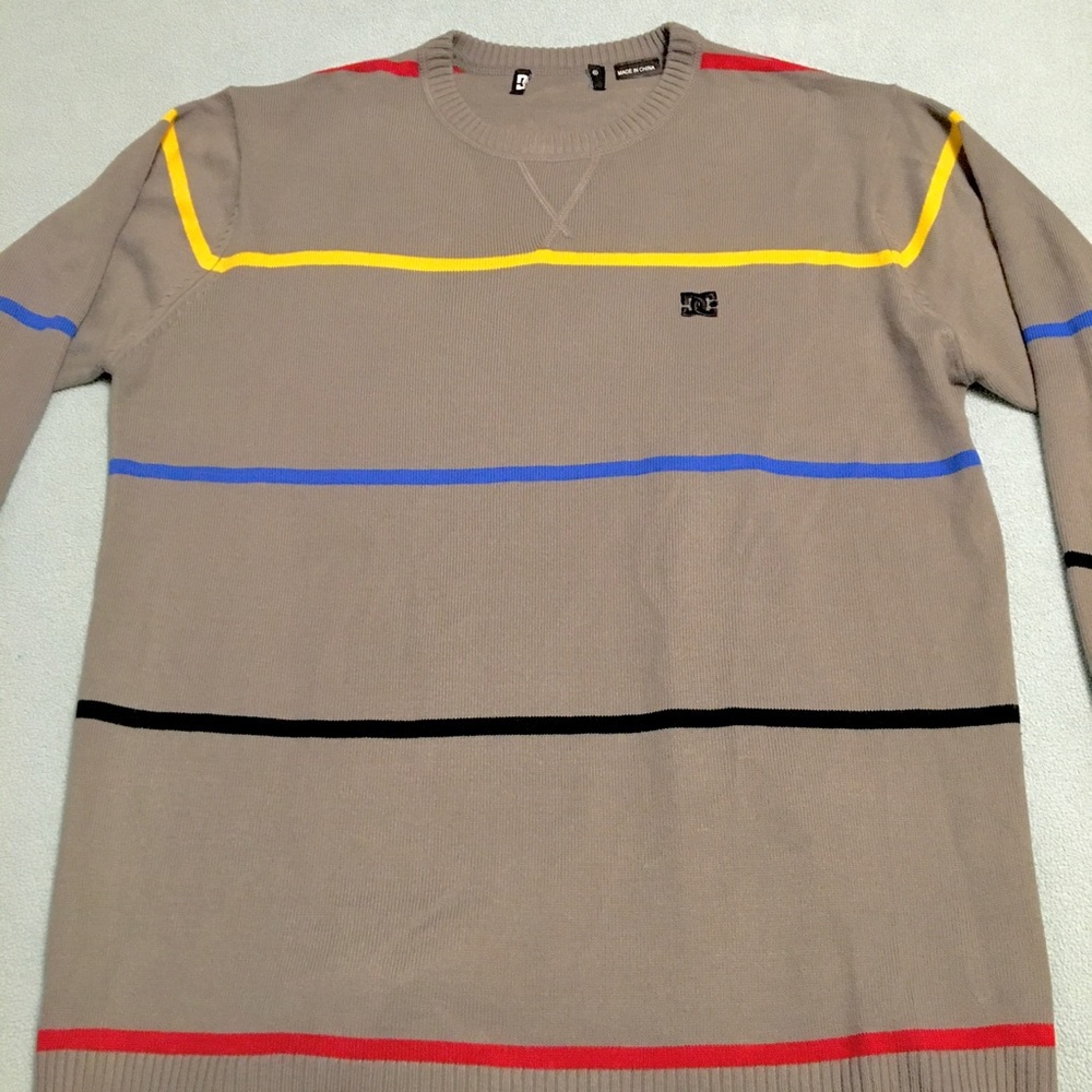 🔥DC Shoes Sweater Grey Striped Sweater🔥